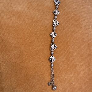 Elegant Brighton Silver Bracelet with Heart Charms